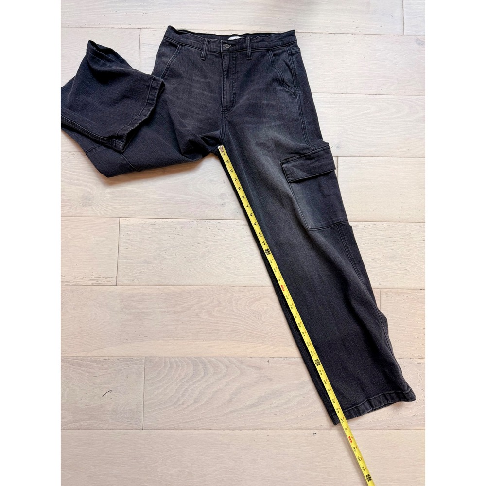 Jessica Simpson Black Cargo Jeans Women Size 4 Wide Leg Utility Denim Pants Y2K - Picture 4 of 5